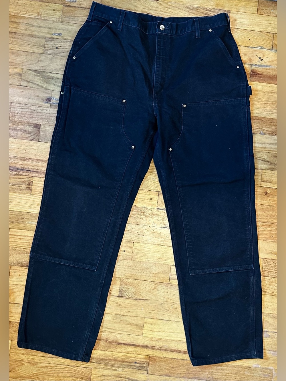 Carhartt Double Knee Carpenter Black Work Pants Like New XL